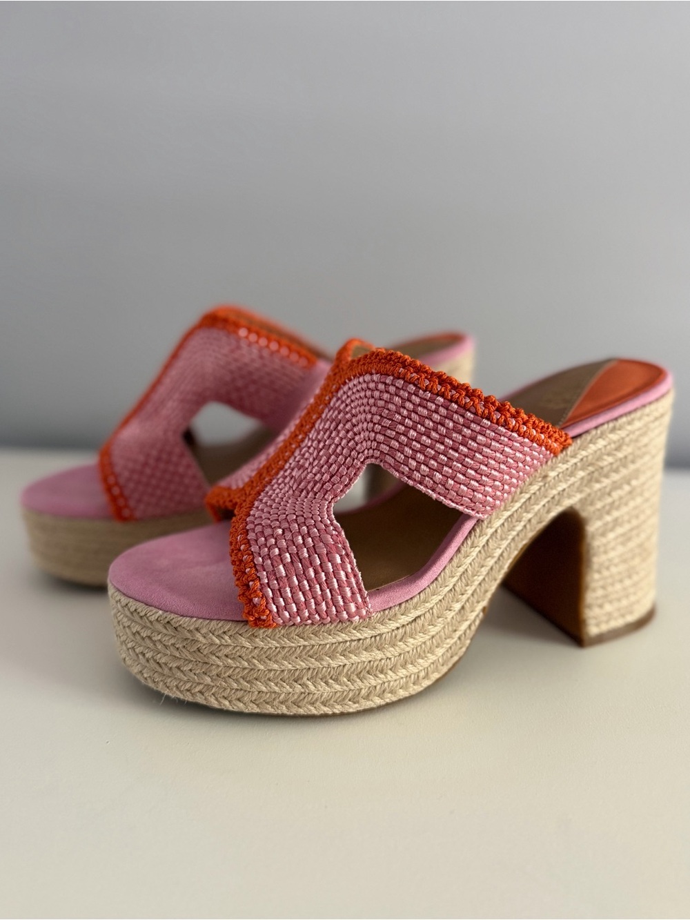 Chelsea & Violet Platform Sandals - Colorblock, Woven, Tropical, Resortwear